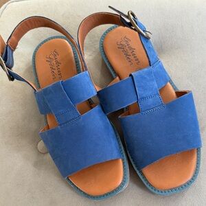 Blue Leather Sandals by Gudrun Sjödén